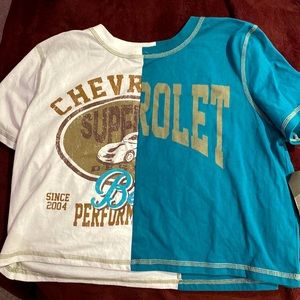 half and half cropped tee